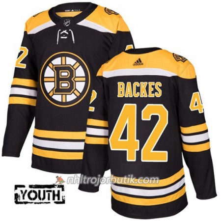 Barn Ishockey Boston Bruins Tröja David Backes 42 Adidas 2017-2018 Svart Authentic